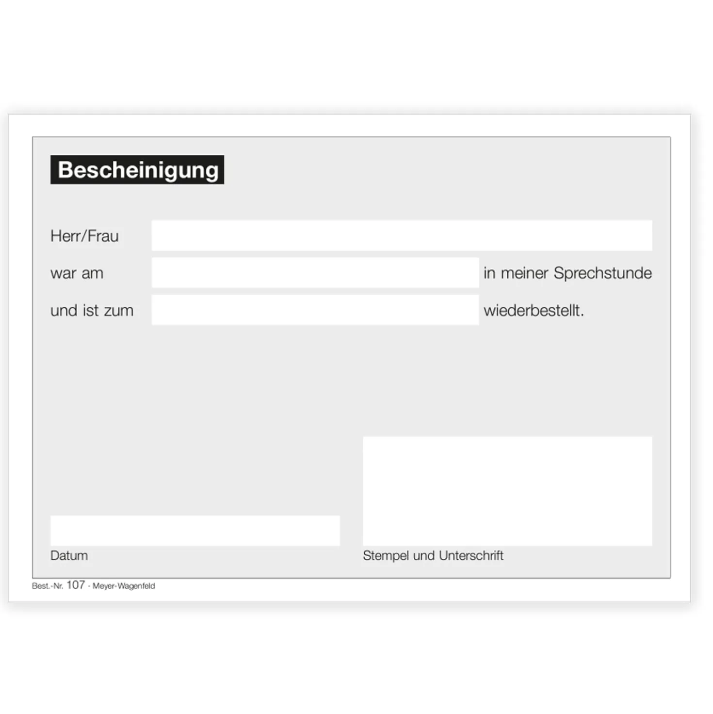 Anwesenheitsbescheinigung
