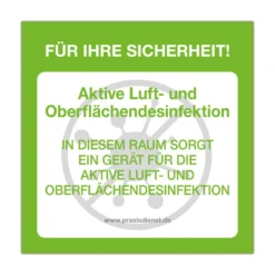 Aufkleber «Aktive Luft- und Oberflächendesinfektion»