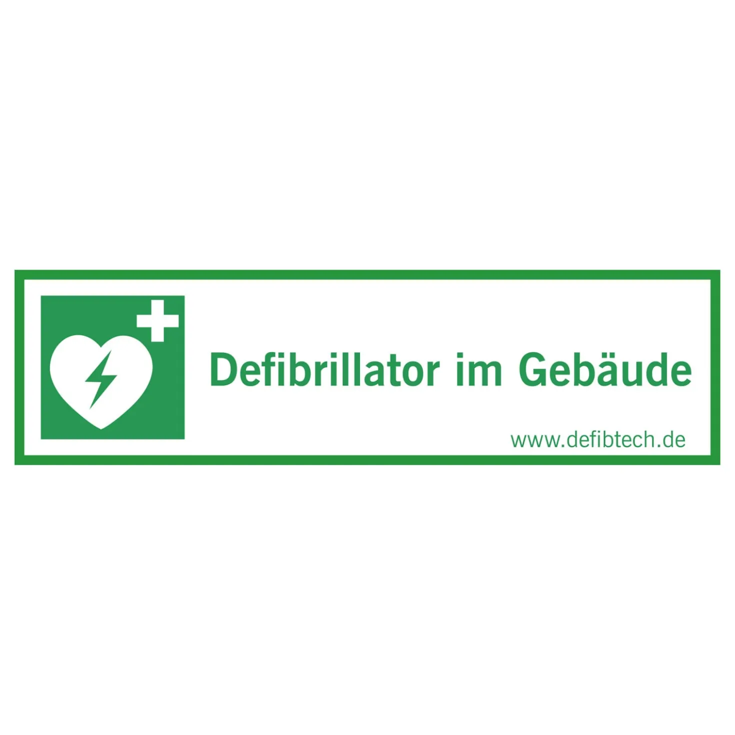 Aufkleber Defibrillator im Gebäude