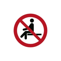 Aufkleber Sitzen verboten/gestattet