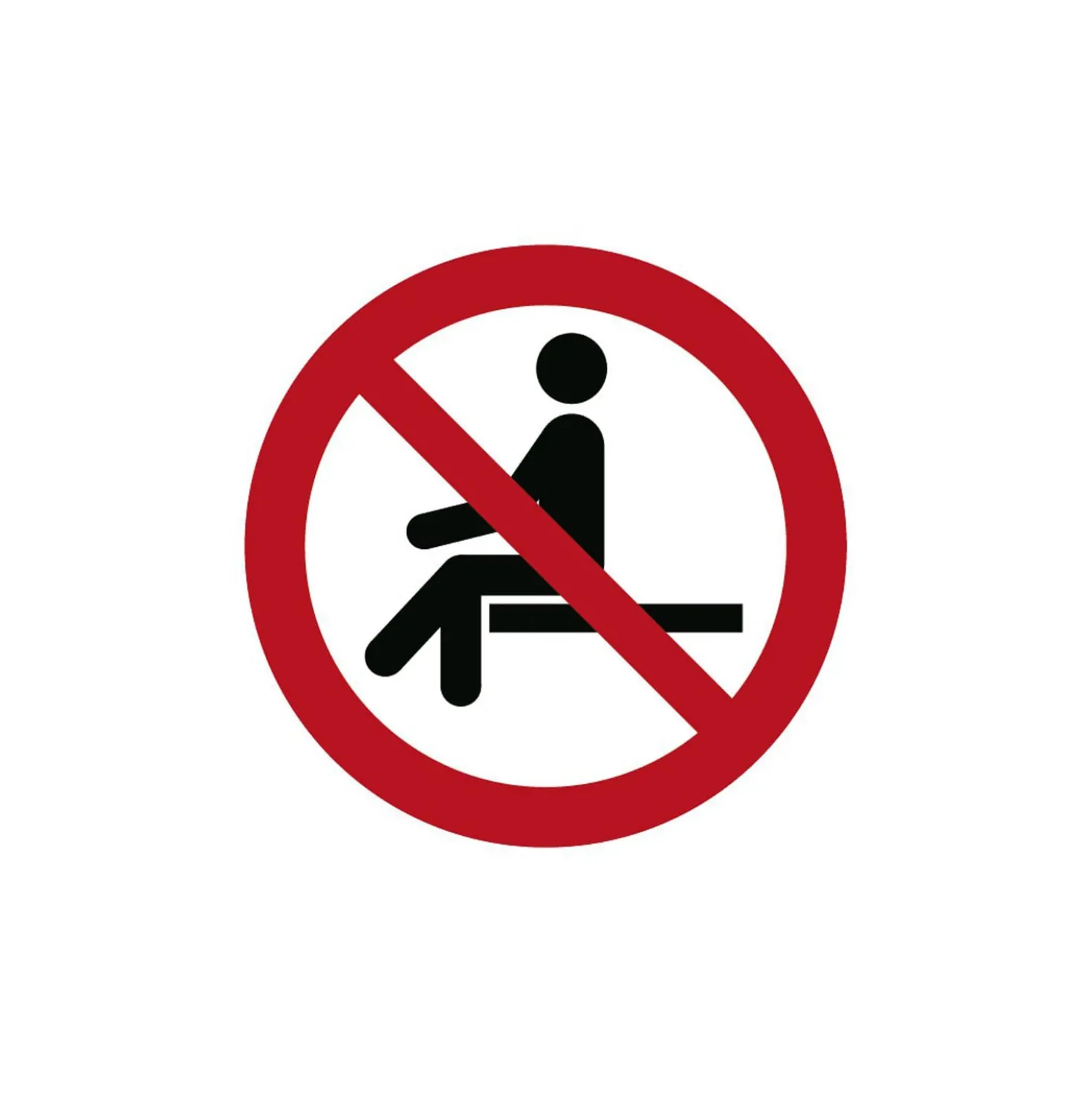 Aufkleber Sitzen verboten/gestattet