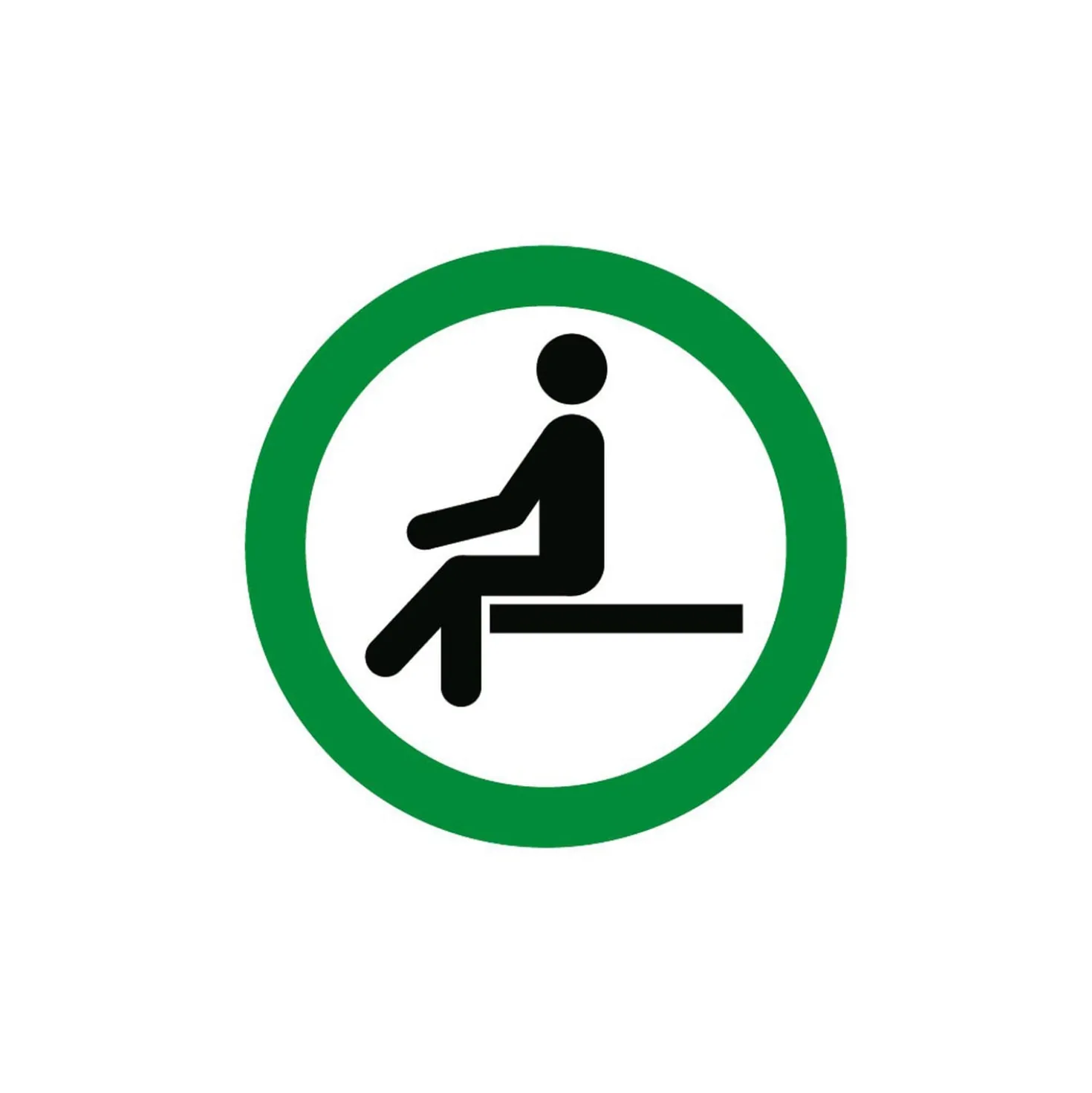 Aufkleber Sitzen verboten/gestattet
