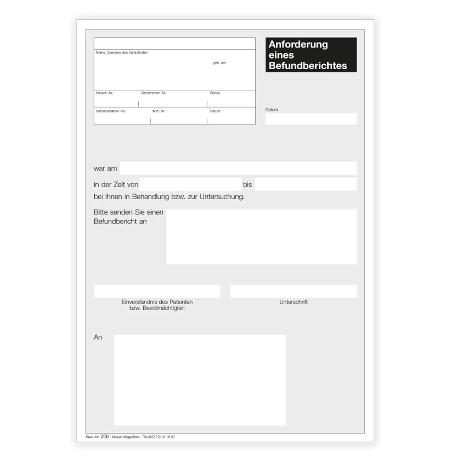 Befundanforderungsformular