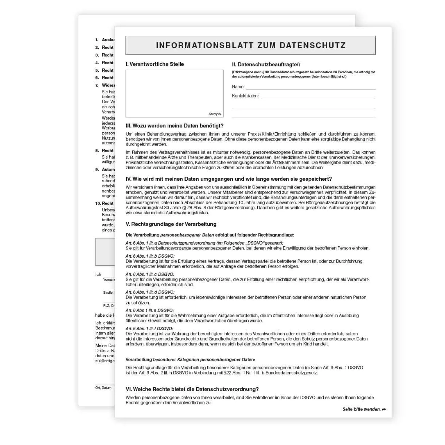 Einverständniserklärung Datenschutz