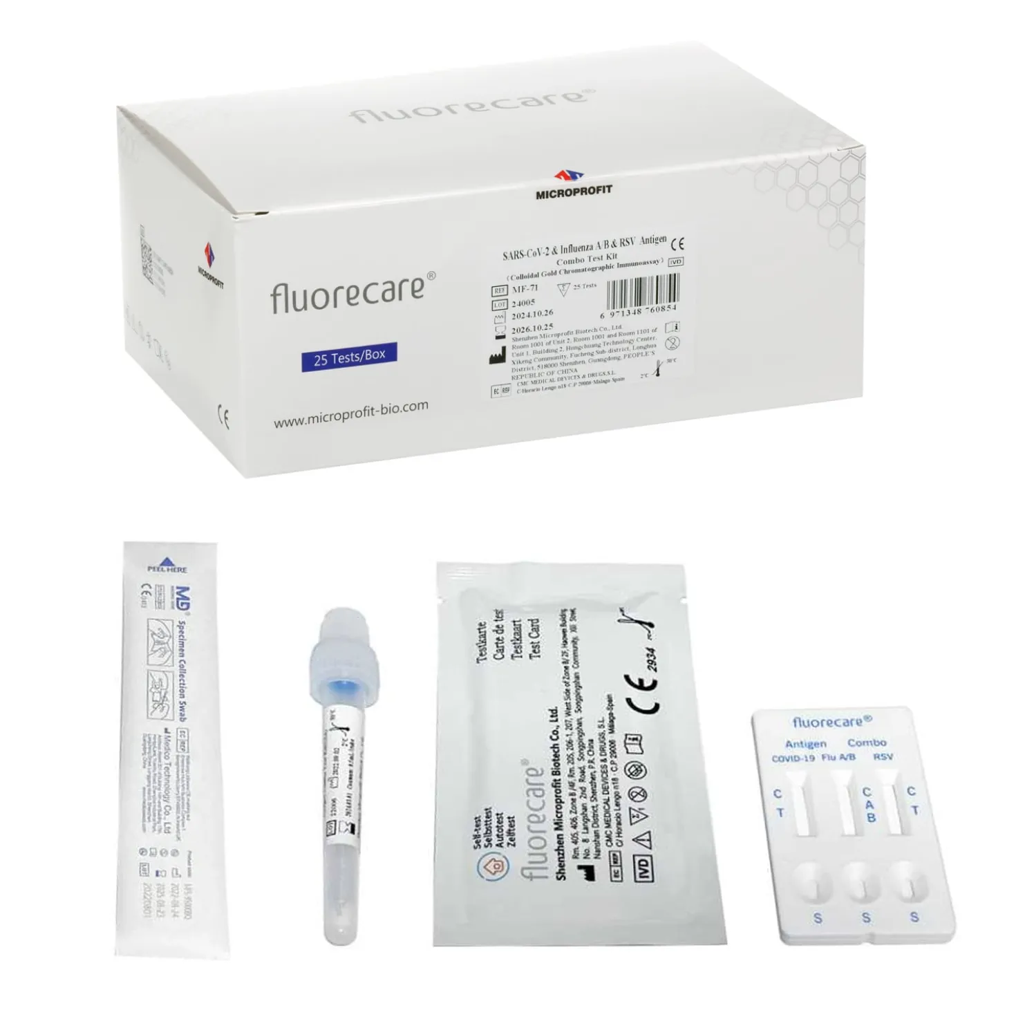 fluorecare® Kombi-Test (Covid-19, FLU A&B, RSV)