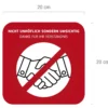 Hinweisschild «Händeschütteln vermeiden»