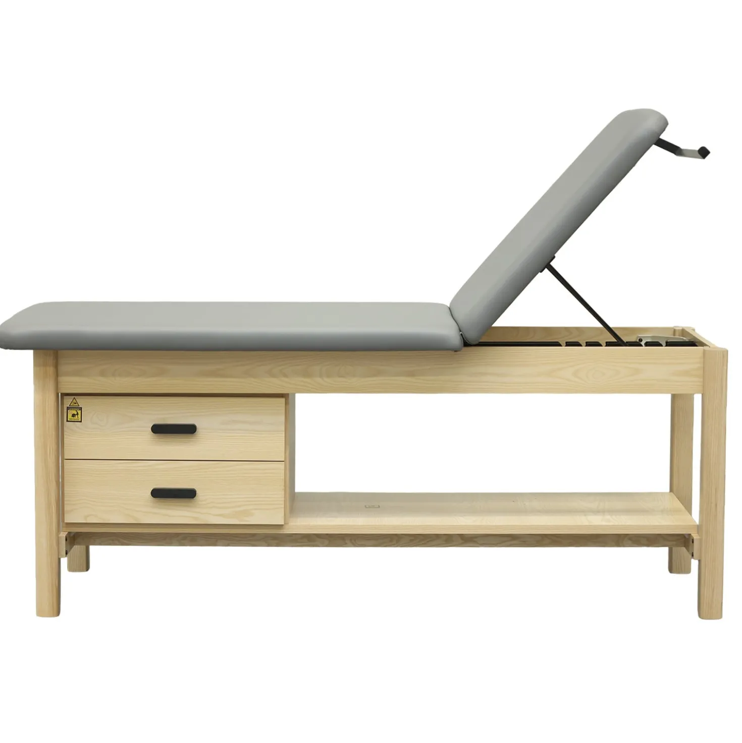 Holz-Behandlungsliege mit Unterschrank