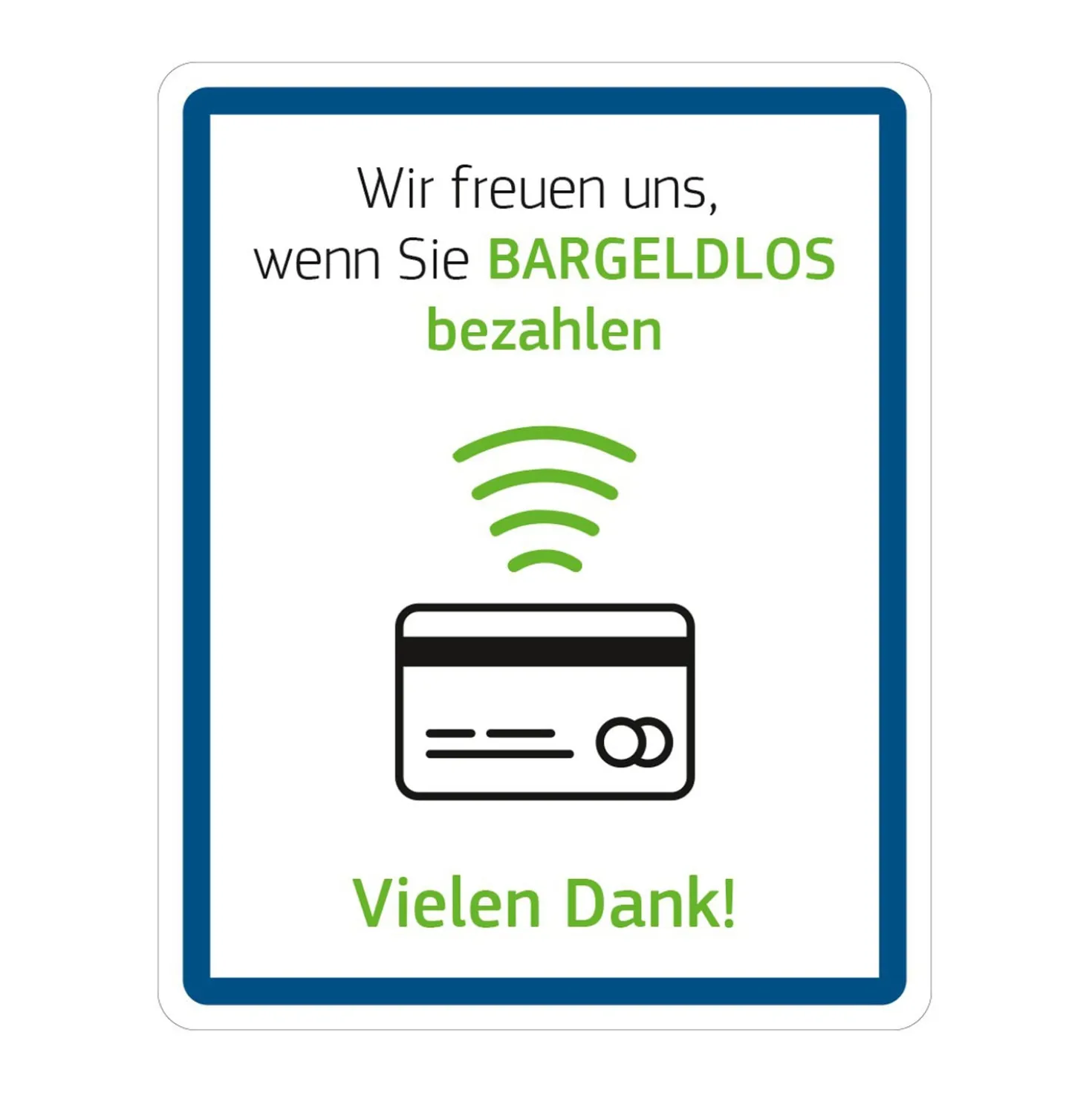 Hygiene Hinweis Bargeldlos zahlen