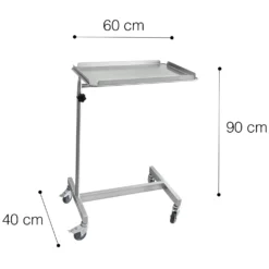 Instrumententisch mit 4 Rollen