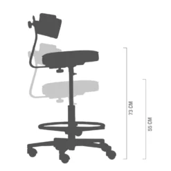 Labordrehstuhl mit Sitzneigung und Fußring