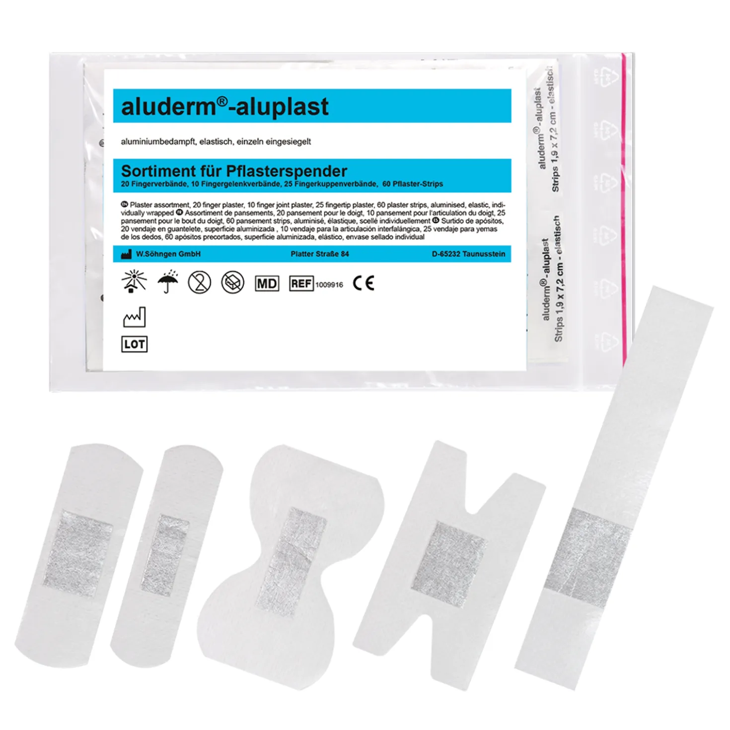 Nachfüllset für aluderm®-aluplast Pflasterspender