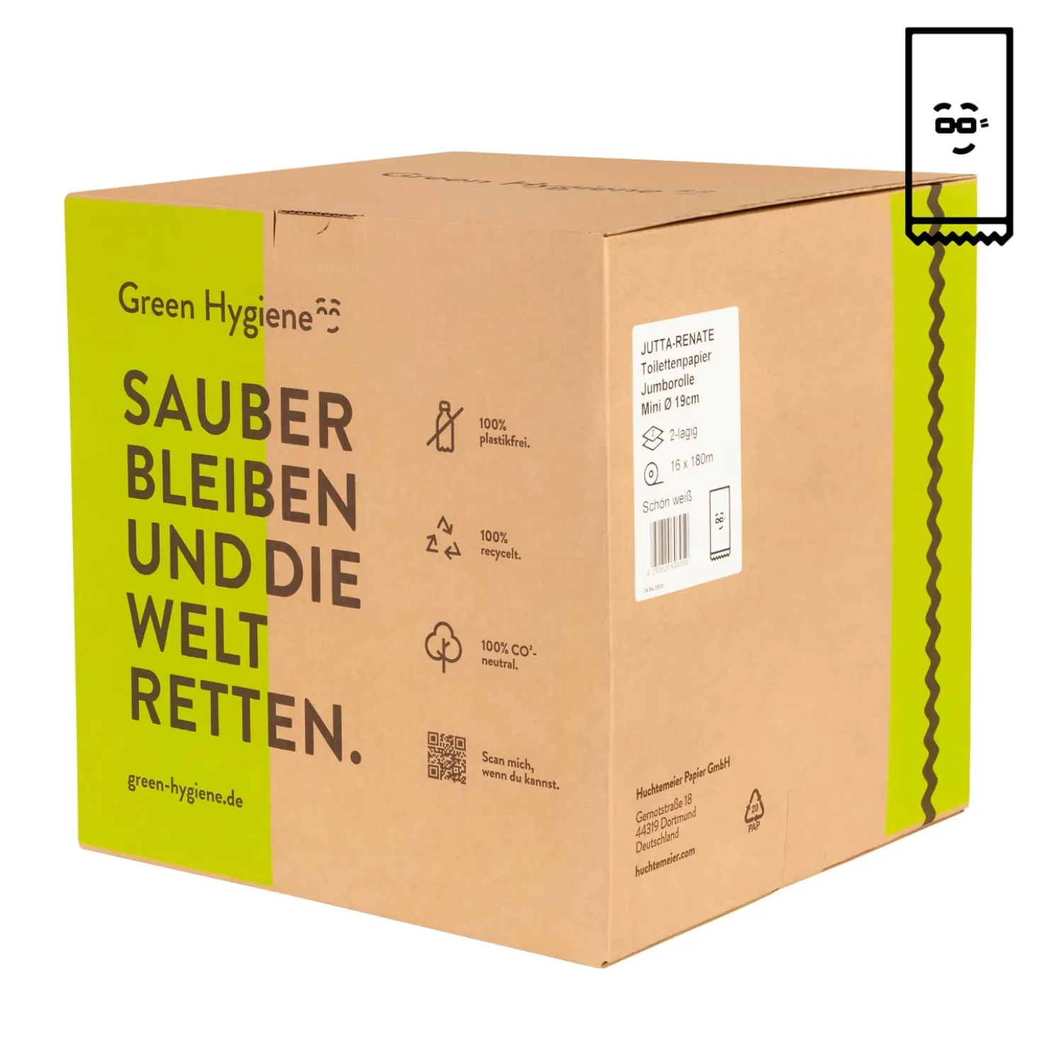 Nachhaltige Jumborolle Toilettenpapier