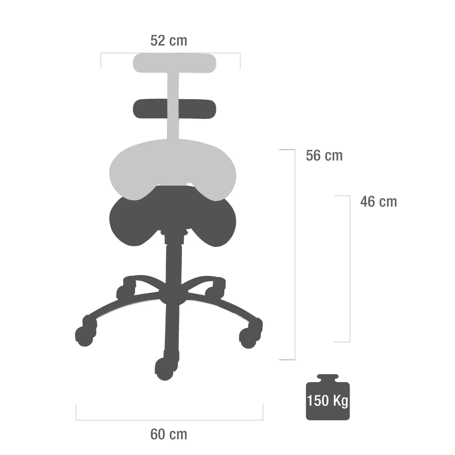 Sattelhocker mit abnehmbarer Lehne