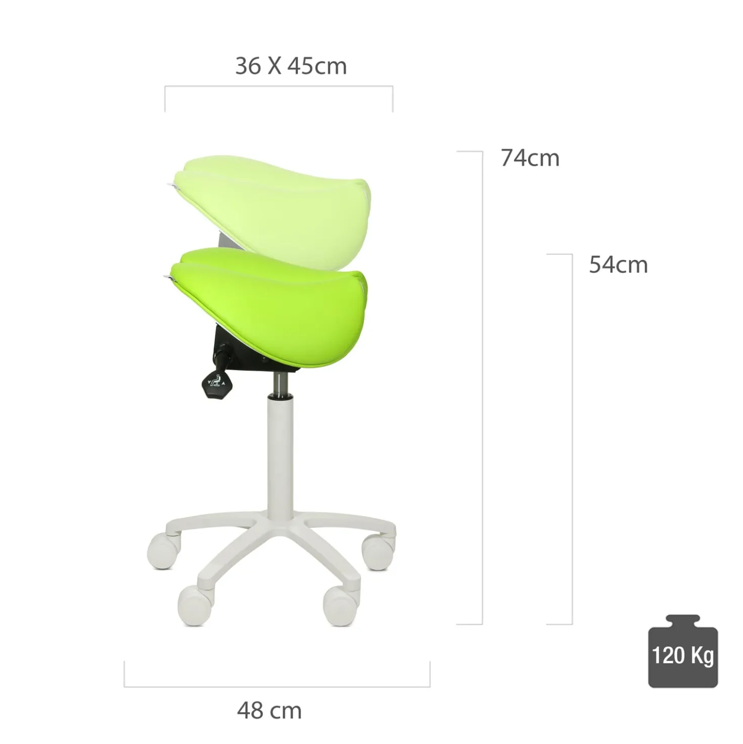 Sattelhocker mit geteilter Sitzfläche