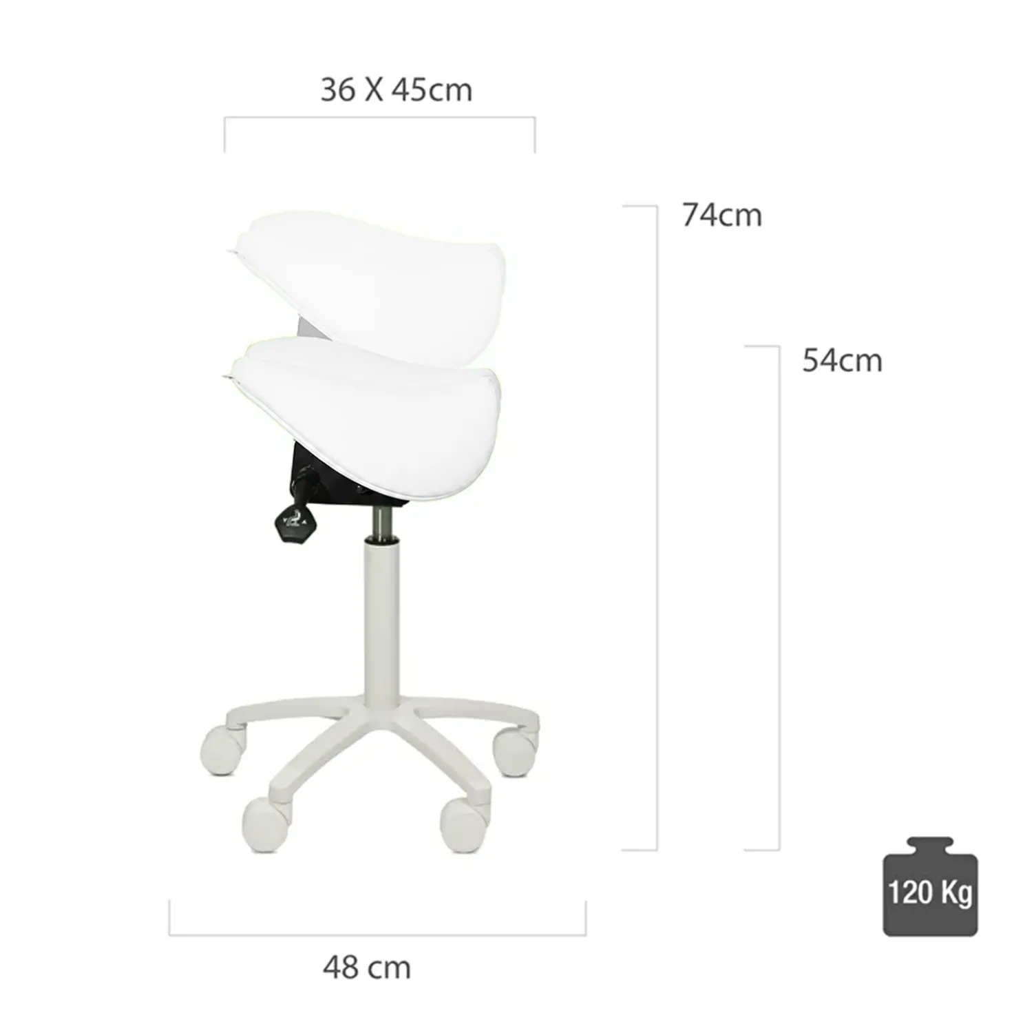 Sattelhocker mit geteilter Sitzfläche