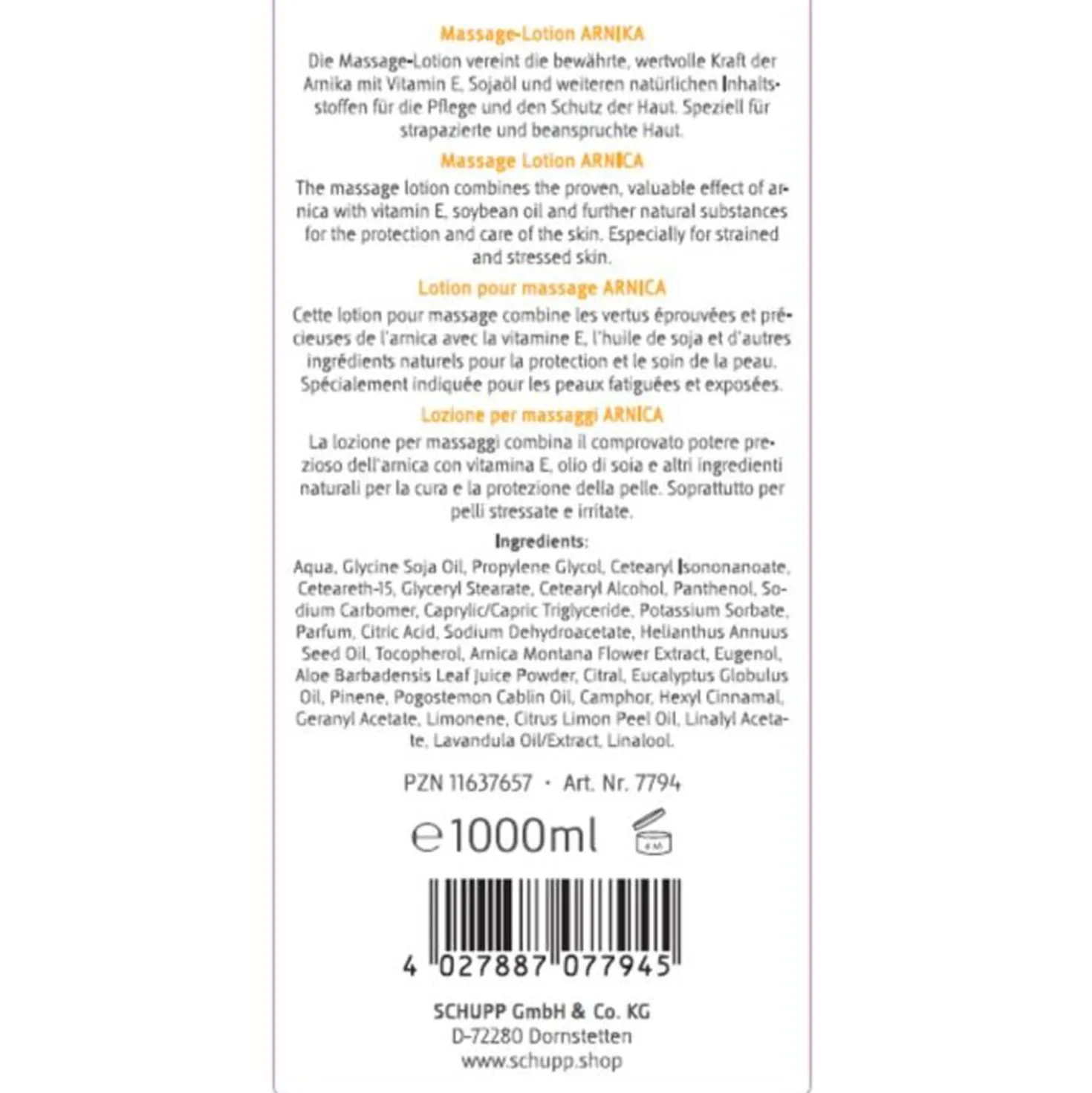 SCHUPP Massage-Lotion