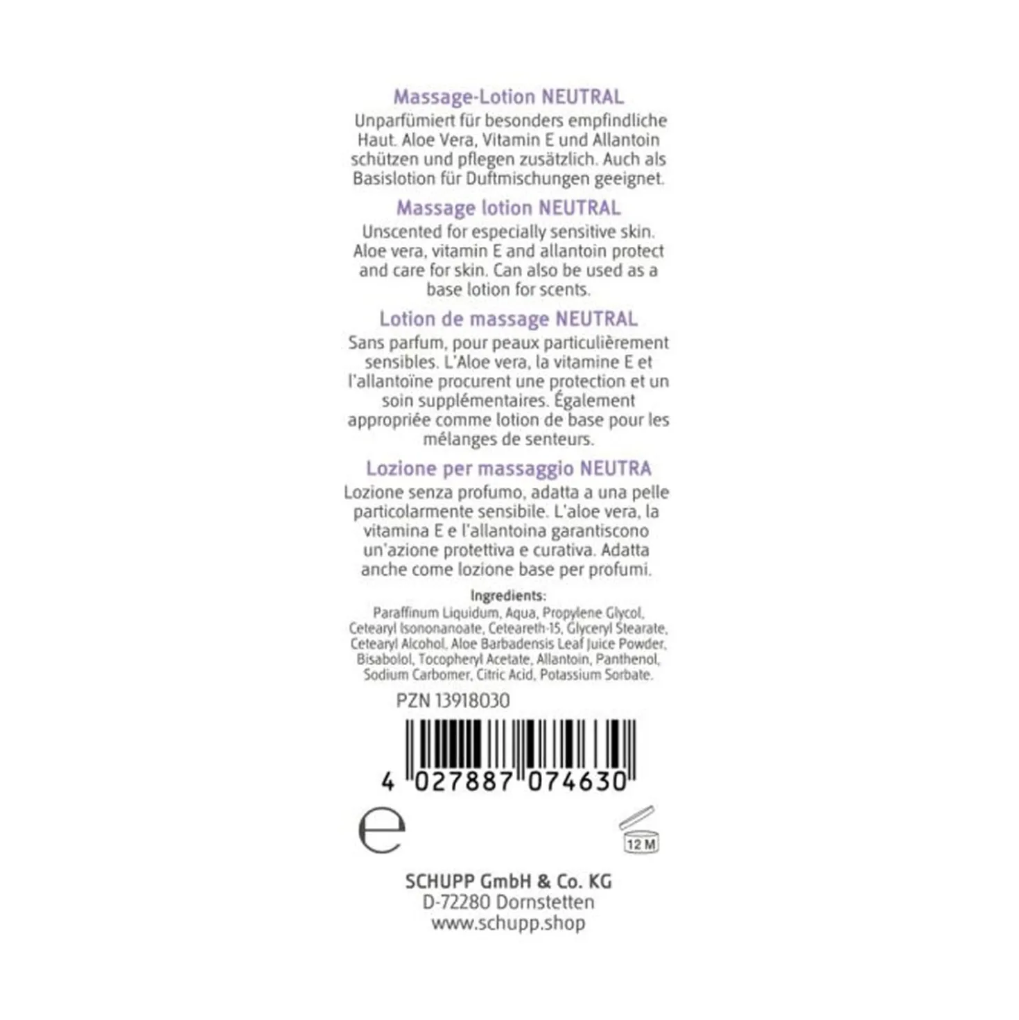SCHUPP Massage-Lotion
