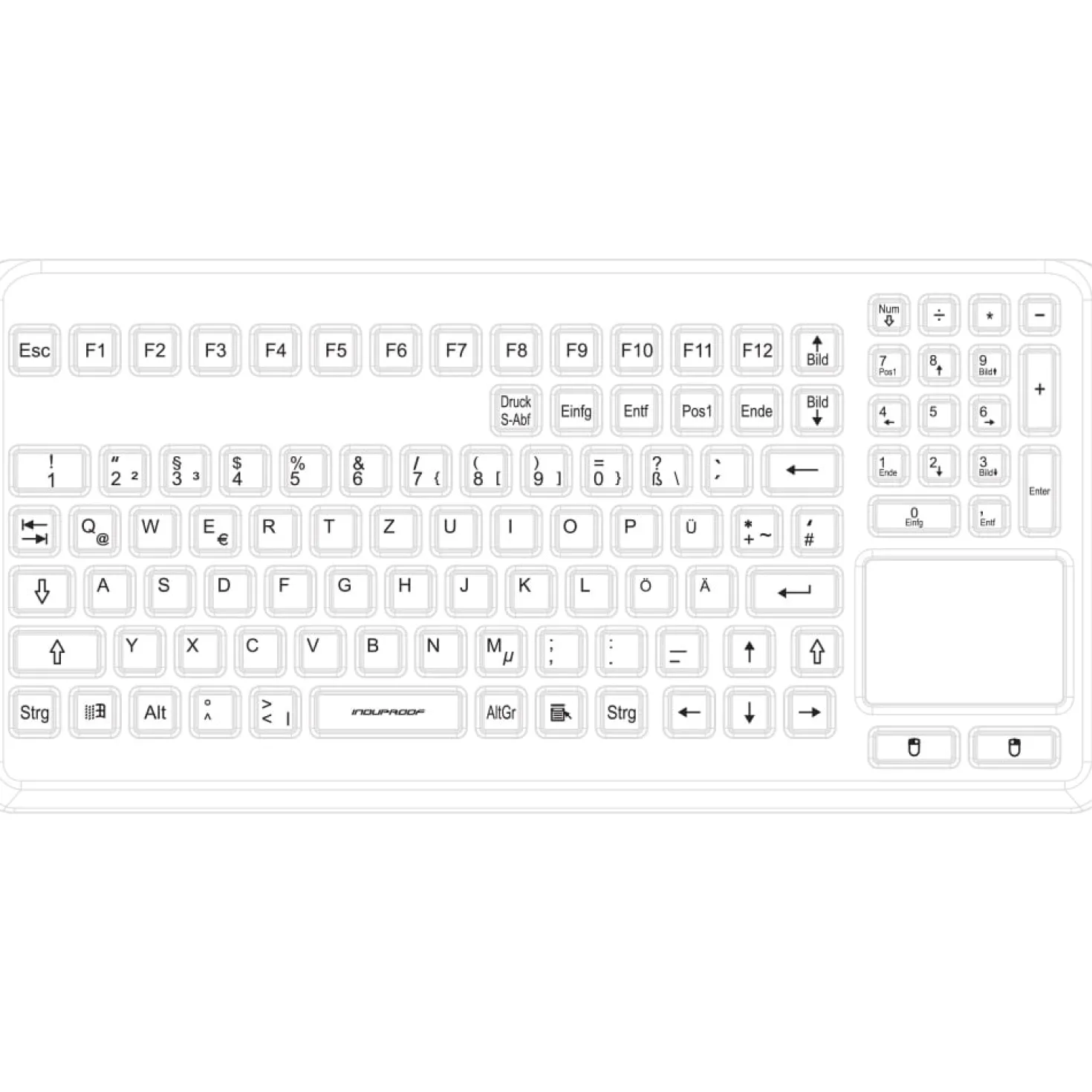 Silikon-Tastatur mit Touch-Pad
