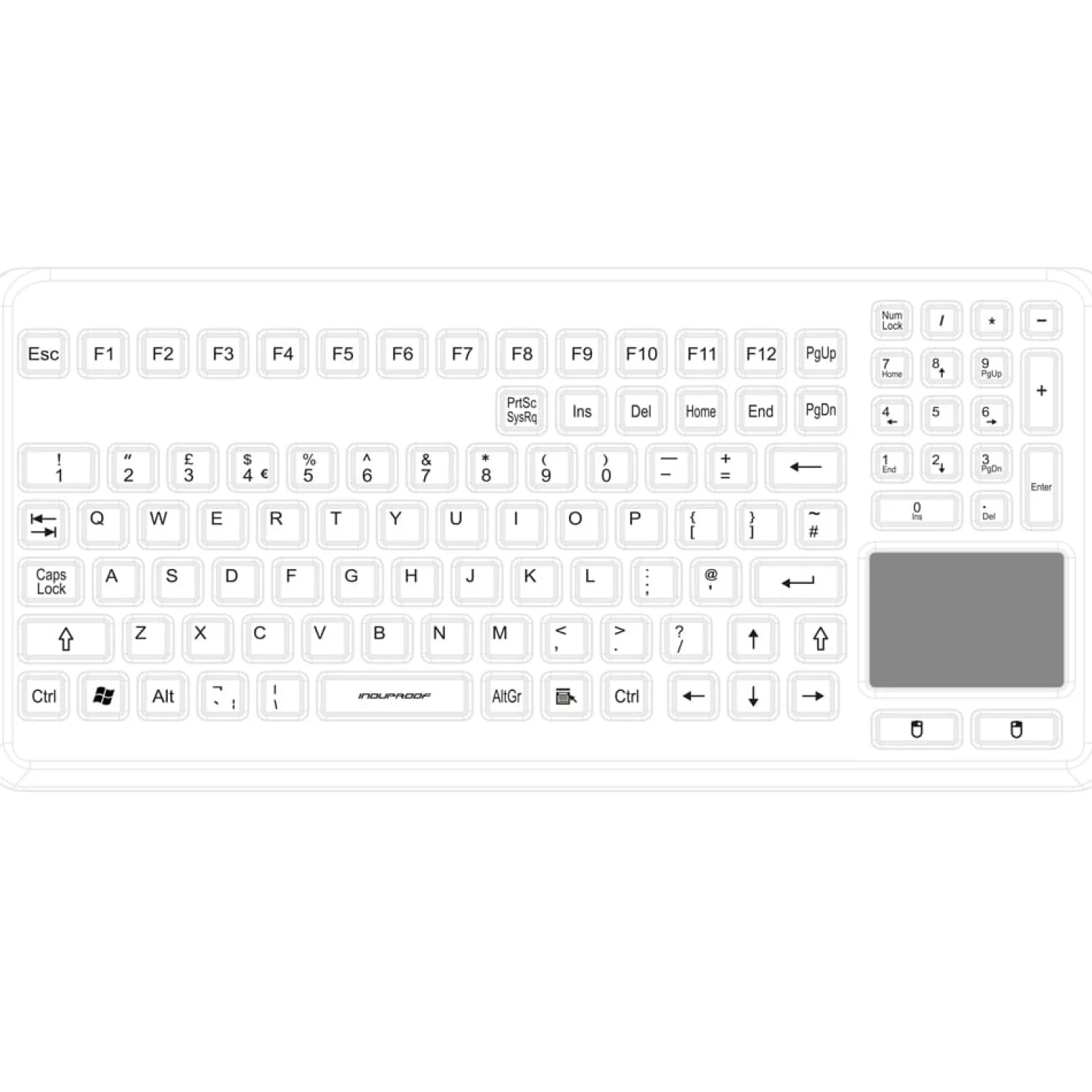 Silikon-Tastatur mit Touch-Pad