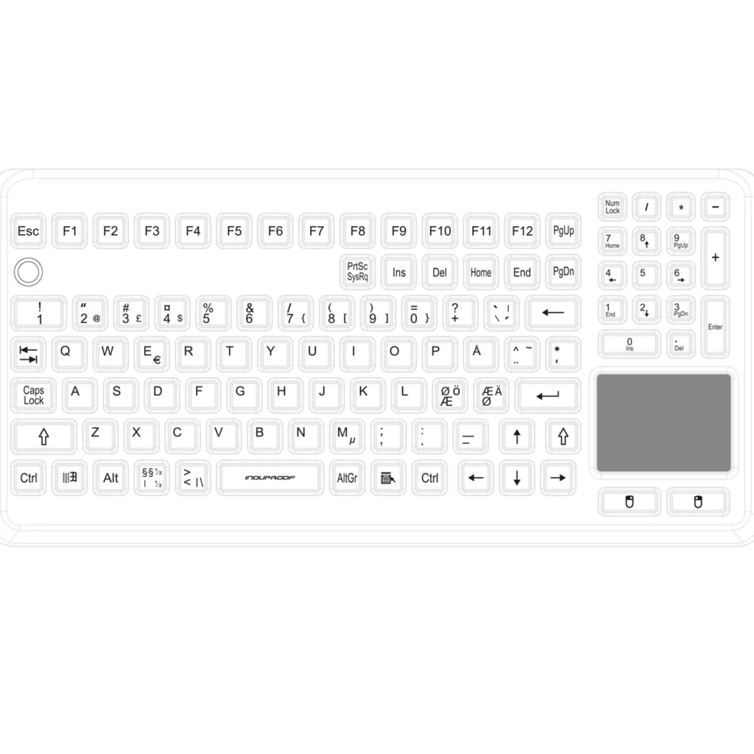 Silikon-Tastatur mit Touch-Pad