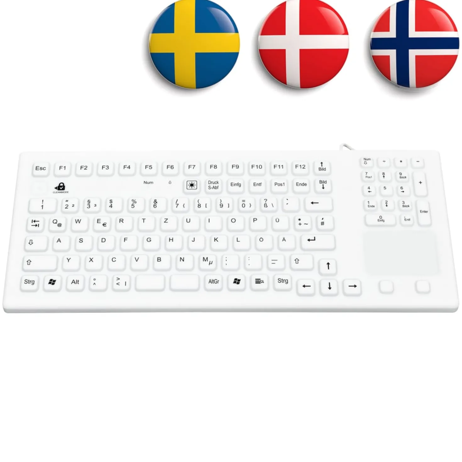 Silikon-Tastatur mit Touch-Pad