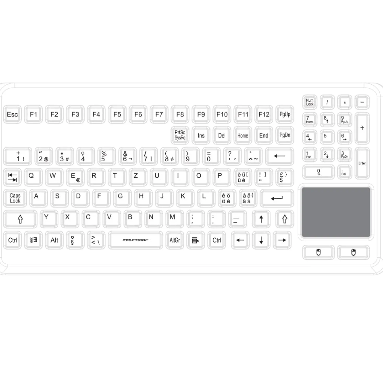 Silikon-Tastatur mit Touch-Pad