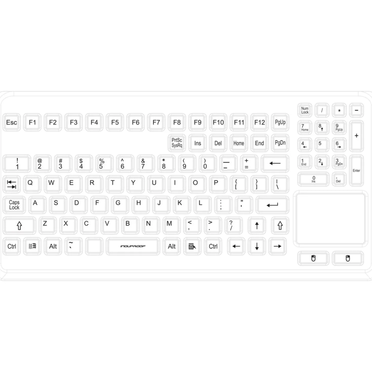 Silikon-Tastatur mit Touch-Pad