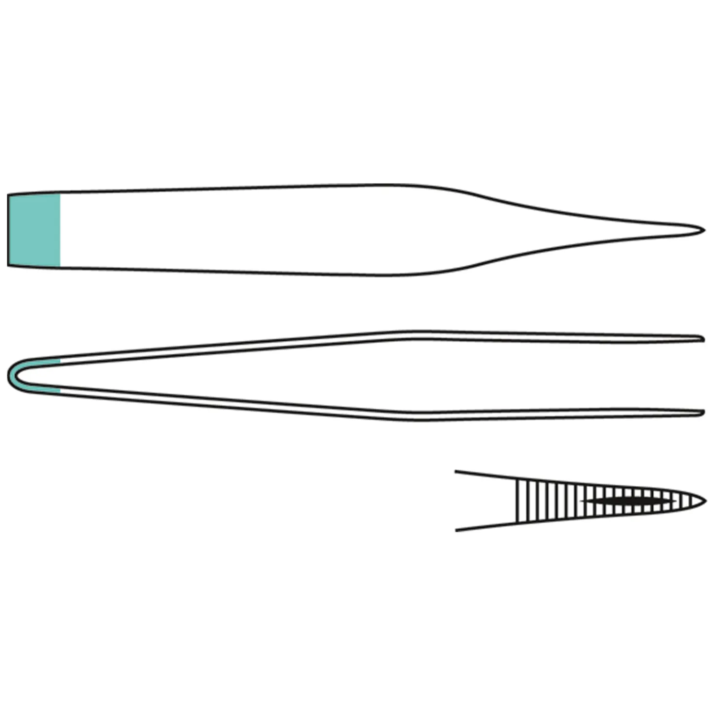Splitterpinzette, gerade, 9 cm