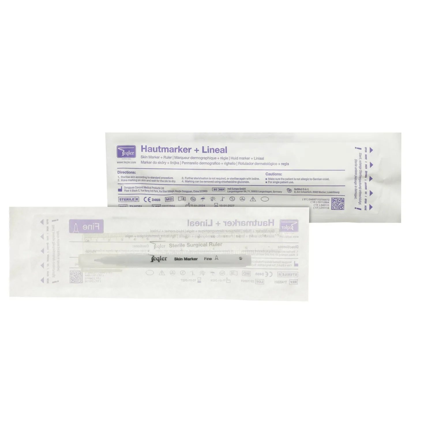 Sterile Hautmarker mit Lineal