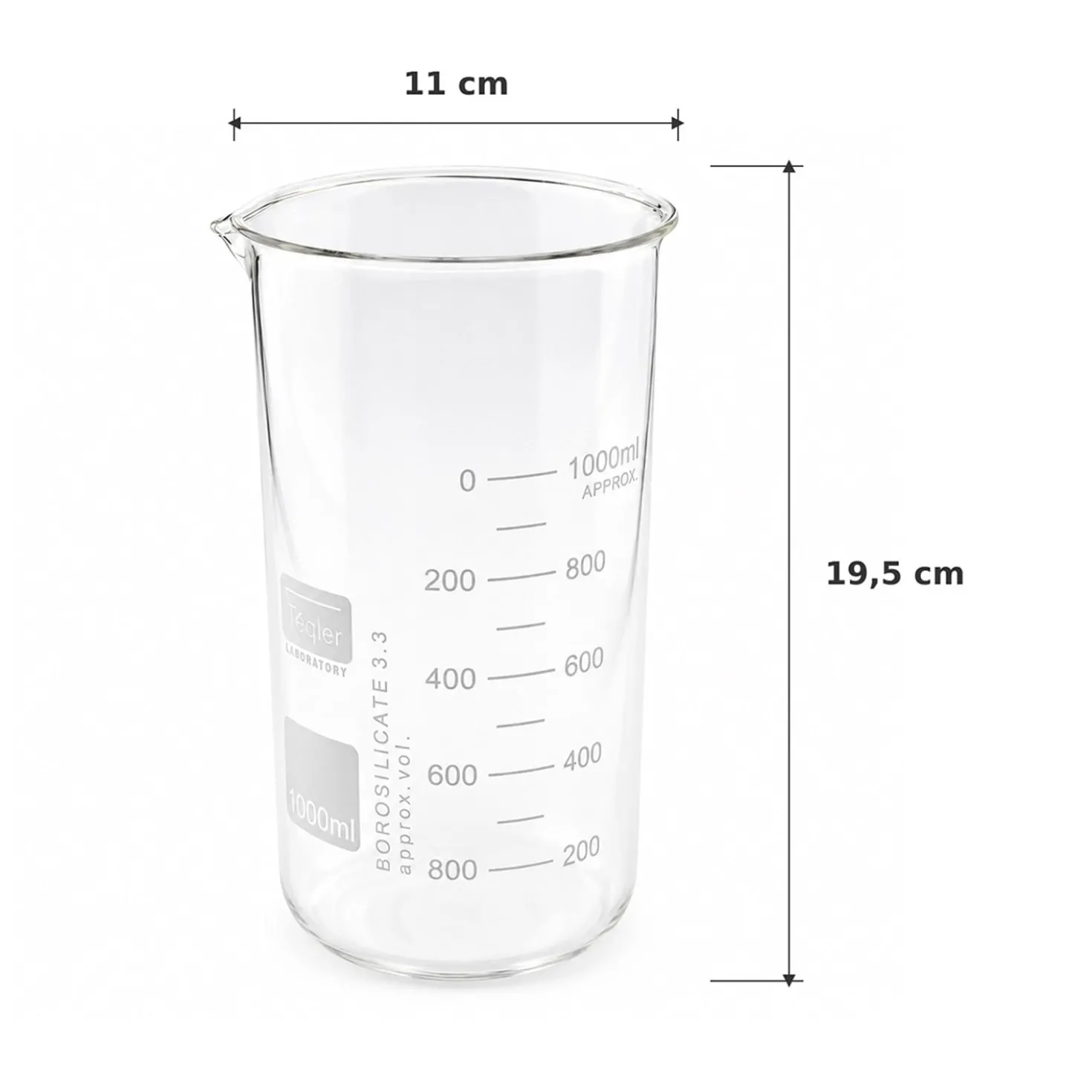 Teqler Becherglas hohe Form
