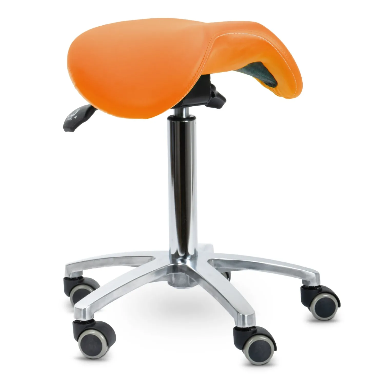 Teqler Drehhocker mit kippbarem Sattelsitz