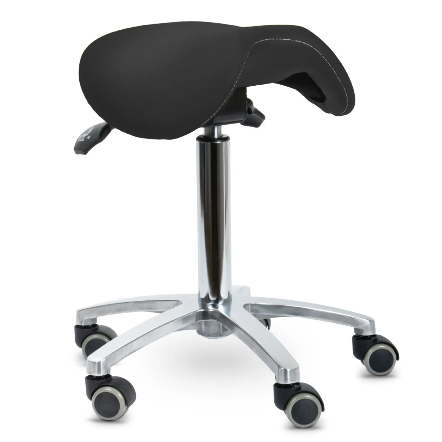 Teqler Drehhocker mit kippbarem Sattelsitz