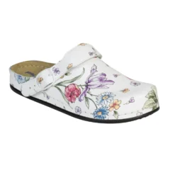 Tiefbett-Clogs «White Flower»