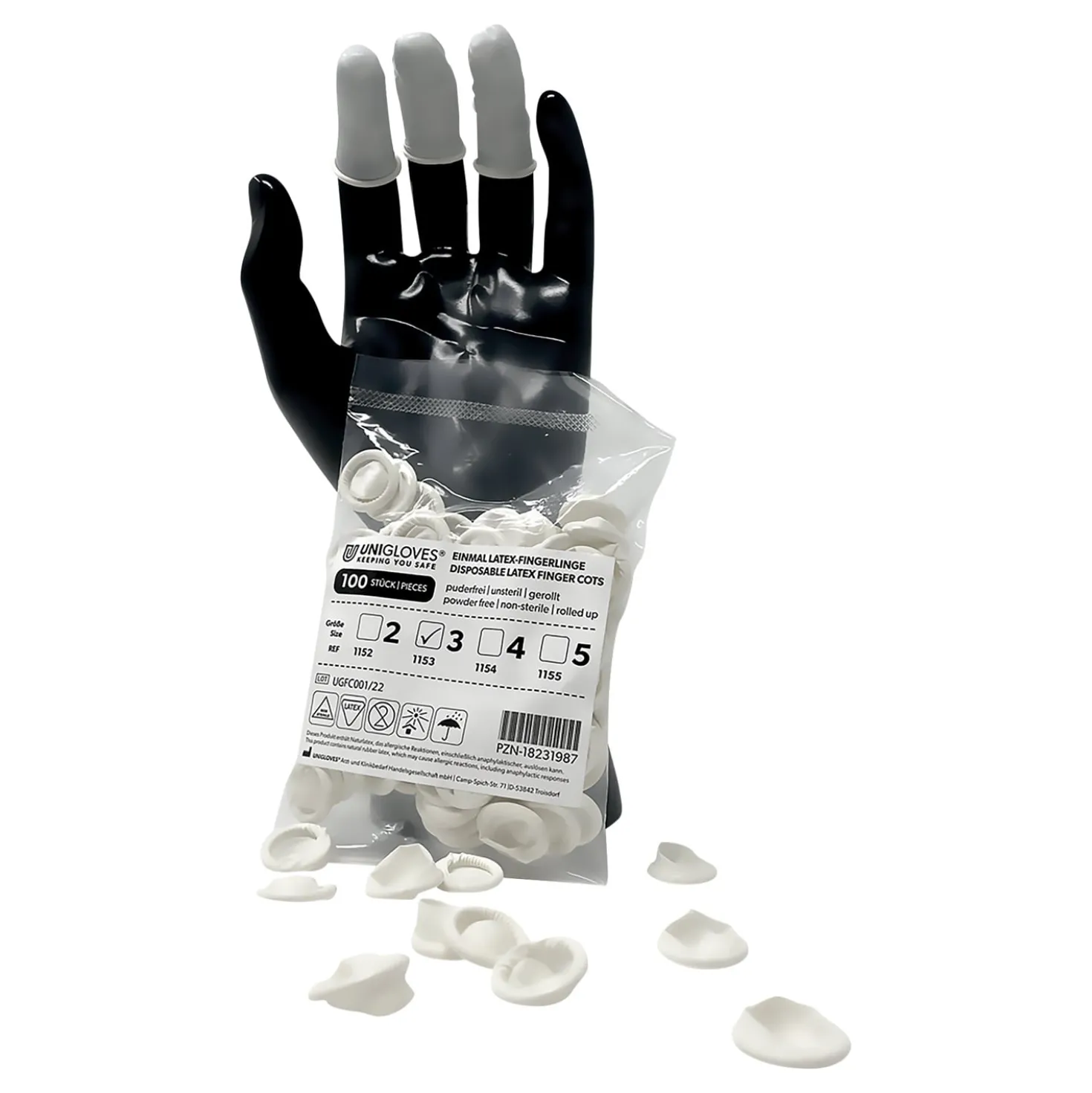Unigloves Latex-Fingerlinge