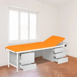 Untersuchungsliege mit Unterschränken