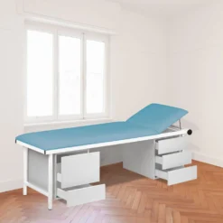 Untersuchungsliege mit Unterschränken