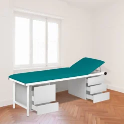 Untersuchungsliege mit Unterschränken