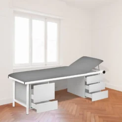 Untersuchungsliege mit Unterschränken