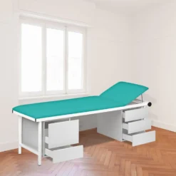 Untersuchungsliege mit Unterschränken