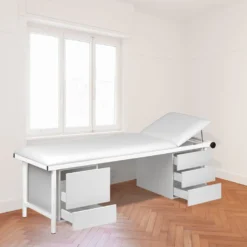 Untersuchungsliege mit Unterschränken