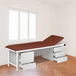 Untersuchungsliege mit Unterschränken